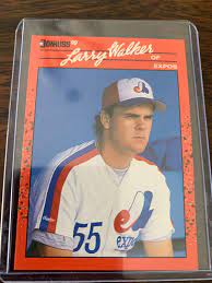 Larry Walker Rookie Card Donruss 1990 Etsy Larry Walker Baseball Cards Cards
