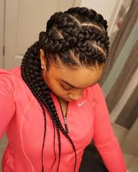 2 goddess braids for long hair: Black Braided Hairstyles In Dubai Creation Star Beauty Salon Dubai