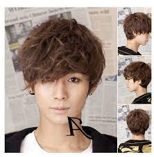 Tutorial quick easy festival hairstyle for short hair. Korean Version Men S Fashion Wig Handsome Men With Short Curly Hair Fluffy Hair Wig Lifelike Male Korean Oblique Bangs Wig Wig Powder Wig Purplefashion Handmade Aliexpress
