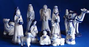 Blue And White Porcelain Nativity 7 Tall Blue And White Blue White Decor White Porcelain
