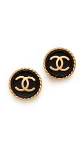 Black And Gold Jewelry Wgaca Vintage Vintage Chanel Cc Earrings Vintage Chanel Black Gold Jewelry Chanel Jewelry