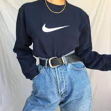 Fashion, outfit, and nike image. Vintage Nike Sweater Age 12 13 But Fits 6 10 Follow My Insta For Free Postage And Tag To Be Fe Age Fits Foll Retro Outfits Fashion Vintage Outfits