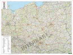 Alle länder auf der karte. Polen Strassenkarte Landkarte 124 X 94cm