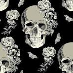 VaryFloral Black Gothic Skull Wallpaper Peel and Stick ...