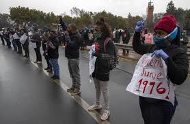 South african faith leaders, including the south african council of churches, led protests denouncing police brutality on june 7. South Africa Marks Youth Day With Masks Social Distancing Cgtn Africa