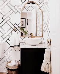 Black And White Powder Room Wallpaper Pin By Ashley On For The Home Bathroom Wallpaper Design Powder Room