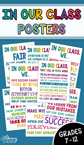 Grab Your Students Attention With 12 Student Centered In Our Class Posters That Build An Inclusive Commun Class Poster Education Poster High School Literature
