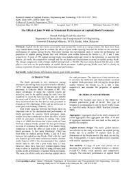 38874069 standard specification jkr road pdf for internal use only standard specification for road works kerajaan malaysia jabatan kerja raya malaysia course hero. Pdf The Effect Of Joint Width On Structural Performance Of Asphalt Block Pavements Ahmed Eltwati Academia Edu