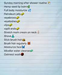 Sunday After Shower Morning Routine Shower Routine Pampering Routine Beauty Routine Checklist