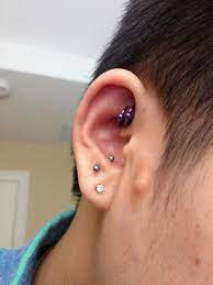 Double Rook Anti Tragus And Lobe Piercings Lobe Piercing Piercings Anti Tragus