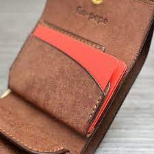 三つ折りコンパクトウォレット ミッツーリ ダークブラウン レザーの財布 レザー 革財布