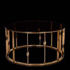 Check price in india and shop online. Buy Cremona Gold Brown Glass Metal Coffee Table Online In India