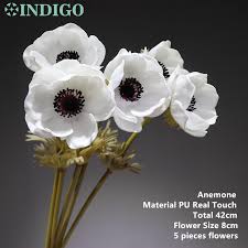 Peony,anemone,poppy,primrose, sakura, california poppy flower and leaf drawings. Indigo 5pcs White Anemone Flower Daisy Home Decoration Pasque Flower Wedding Artificial Flower Floral Event Party Display Anemone Flower Artificial Flowersparty Flowers Aliexpress