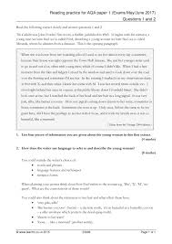 Aqa 2017 language paper 2 question 5 answer : Reading Practice For Aqa Paper 1 Exams May June 2017 Questions 1 And 2