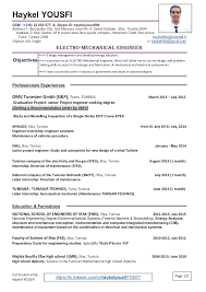 If you're applying for an academic or research role in engineering, the employer may prefer that you submit a cv rather than a resume. Cv Haykel Yousfi Cv In French Cv In English Version 17 November