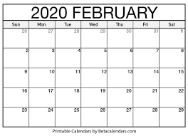 Printable February 2020 Calendar Beta Calendars Calendar Printables February Calendar Calendar Template