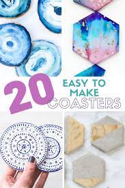 Top 20 Easy To Make Diy Coasters The Crafty Blog Stalker Diy Coasters Diy Craft Kit Gifts How To Make Coasters