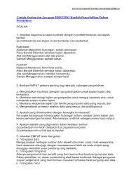 Pertama mengikut susunan dalam skrip jawapan akan diberi markah. Contoh Soalan Dan Jawapan Hbef2503 Kaedah Penyelidikan Dalam Pendidikan
