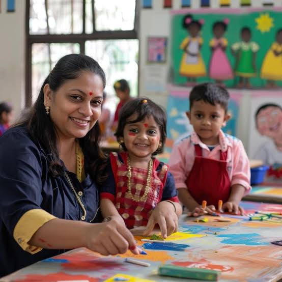 Teacher with attentive students