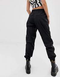 Asos Design Shell Jogger In Black Asos
