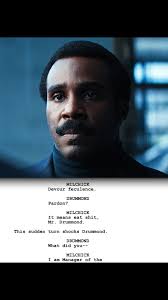 Devour feculence, Mr. Drummond., Tramell Tillman’s Emmy-nominated  performance in Severance #AppleTVPlusPartner, Episode 209 — “The After  Hours”, • Directed by: Uta Briesewitz, • Written by: Dan ...