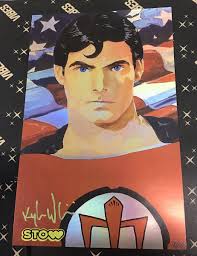 Superman Comic Foil Art Print Signed by Kyle Willis STOW 5/20
