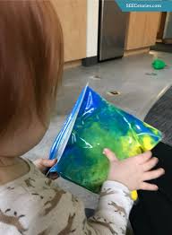 Explore Color Mixing With Infants By Putting 2 Colors Of Paint In A Ziplock Color Mixing Color Painting
