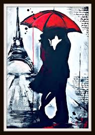 Romantic Wall Art Rainy Paris Inspired Painting Travel Etsy Romantic Wall Art Wanderlust Art Romantic Paintings