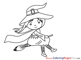 They cast a magic spell on the broom to make it fly for them. Broom Witch Printable Coloring Pages Halloween