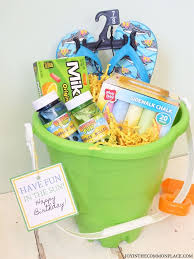 Birthday Gift Baskets For Kids Summer Birthday Gift Bucket For Kids Free Printable Kids Gift Baskets Summer Gift Baskets Summer Birthday