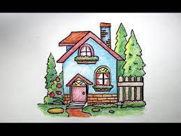 Gambar mewarnai rumah mewarnai merupakan salah satu kegiatan yang sangat positif untuk anak anak yang masih usia dini terlebih bagi anak anak yang sangat menyukai corat. Cara Menggambar Rumah Untuk Anak Sekolah Dasar Youtube