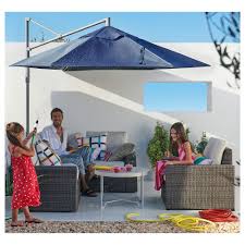 Oxno Lindoja Hangesonnenschirm Mit Fuss Blau Svarto Dunkelgrau Ikea Osterreich Offset Patio Umbrella Modular Corner Sofa Outdoor Space
