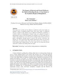 Pdf The Impact Of Internet And Social Media On The Habit Of Reading Books A Case Study In The Southern Region Of Bangladesh