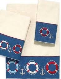 Featuring 10+ coastal colors to do yourself a favor and invest in a set of plush, colorful bath towels. Nautical Life Ring Bath Towel Sets Nautical Bathroom Accessories Nautical Bath Towel