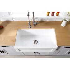 White acrylic kitchen sink drop in 33 x. Farmhouse Solid Surface White Stone 33 Inch Single Bowl Kitchen Sink 33 X 18 Overstock 25435330