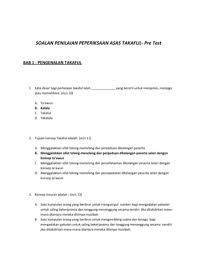 Soalan Penilaian Peperiksaan Asas Takaful Pre Test Pdf Documents Library