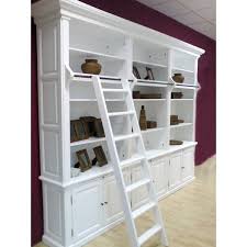 Bibliothek Schrank Leiter Landhaus 3er Modul Weiss Landhaus Mobel Bucherschrank Aufbewahrung Wohnzimmer