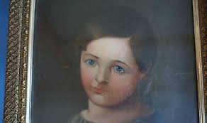 RS1220-105: Biedermeier Empire Gemälde Mischtechnik Robert Thiem als Knabe 