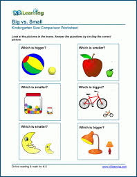 Finding a fun activity to keep your child happy and busy requires a little imagination and help from us. Big Vs Small Size Comparison Worksheets For Preschool And Kindergarten K5 Learning