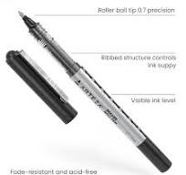 ARTEZA Rollerball Pens, 20 Pack, 0.7 mm Fine Nib, Black Liquid Ink