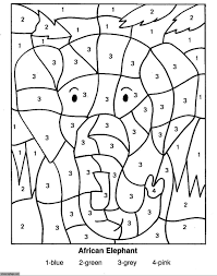 Download this premium vector about cute coloring for kids with numbers, and discover more than 10 million professional graphic resources on freepik. Color By Numbers Elephant Coloring Pages For Kids Printable Kindergarten Coloring Pages Math Coloring Worksheets Addition Coloring Worksheet