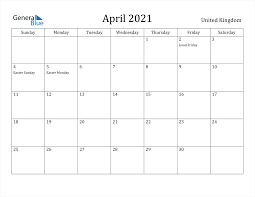 Only print the required months; Easter 2021 Calendar Uk