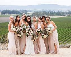 Champagne And Burgundy Wine Country Wedding Bridesmaids Dresses Country Wedding Dresses Bridesmaid Country Wedding Bridesmaids Wedding Bridesmaid Dresses
