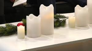 lunartec flackernde led kerze aus echtem wachs mit blumenmotiv youtube