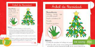 Manualidad Arbol De Navidad Con Huellas De Manos