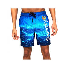 Superdry Superdry Premium Neo Photo Swim Shorts Blue City Mq3 Superdry From Club Jj Uk