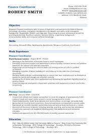 Experience for transplant coordinator, msn nys licensed resume. Finance Coordinator Resume Samples Qwikresume