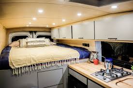 It features 3 bed 3 full bath,modern open concept living with roadside view gives a lot of sunshine ,breakfast area leads to huge deck,open kitchen with backsplash,wine rack and extra bedroom at ground has lot of potentials with full washroom and kitchen cabinets. Vincent Van Go Is A Custom Ford Transit Camper