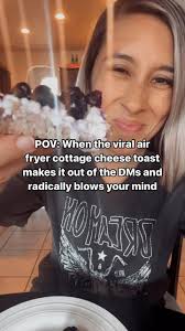 So the next time you are craving pastries but are trying to eat to lose  weight, try this air fryer cottage cheese toast!, MIND BLOWN y’all! Warm  cottage cheese sounds 🥴 but lemme tell ya, I ate this ...