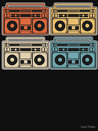 Boombox Vintage Stereo Retro 80s Music T Shirt By Dconciente Redbubble Boombox Music Tshirts Retro